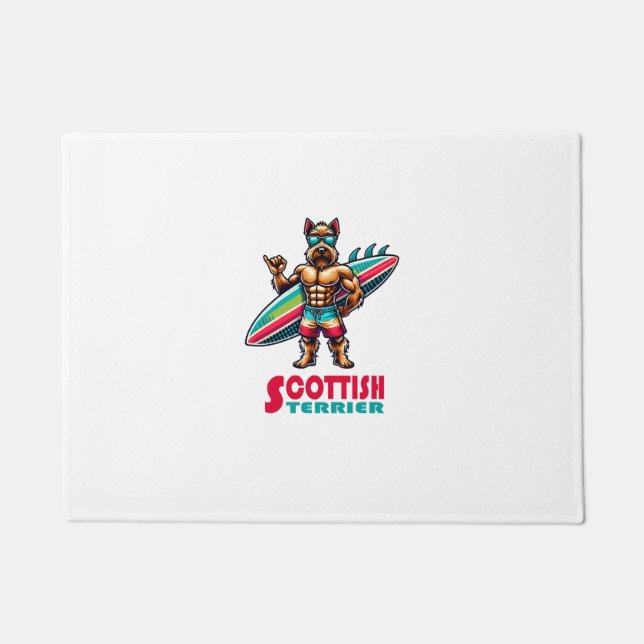 Scottish Terrier Surfer Doormat (Front)