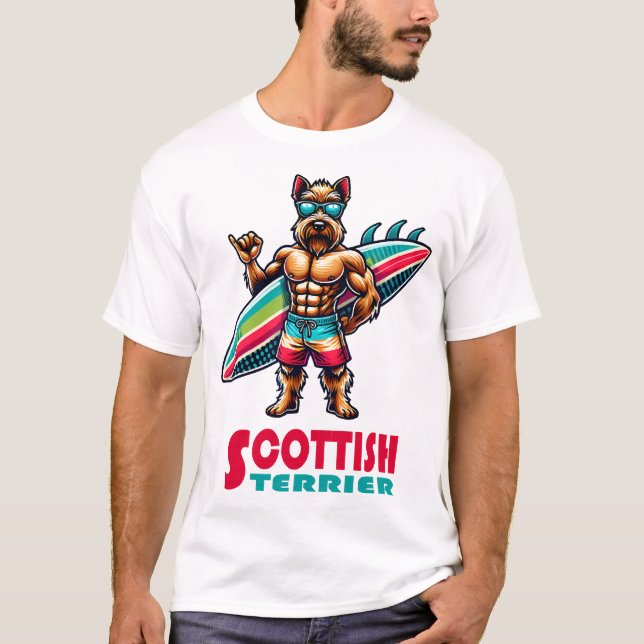 Scottish Terrier Surfer T-Shirt (Front)