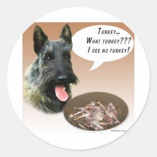Scottish Terrier Turkey Classic Round Sticker