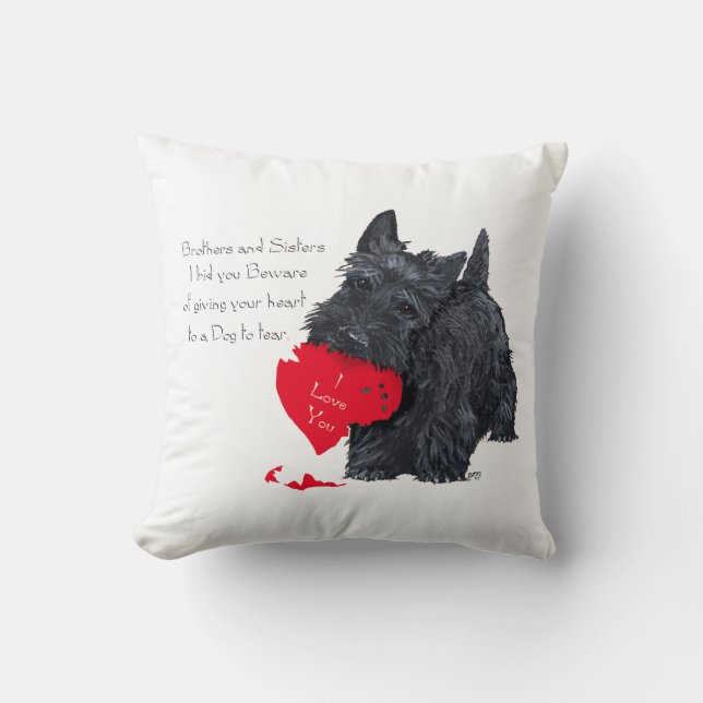 Scottish Terrier Valentine Cushion (Front)