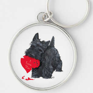 Scottish Terrier Valentine Key Ring