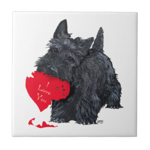 Scottish Terrier Valentine Tile