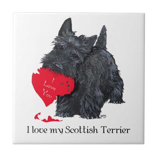 Scottish Terrier Valentine Tile (Front)