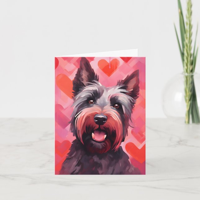 Scottish Terrier Valentines day Card (Front)
