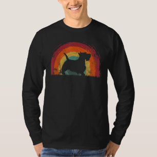 Scottish Terrier Vintage Rainbow Dog Men Women T-Shirt
