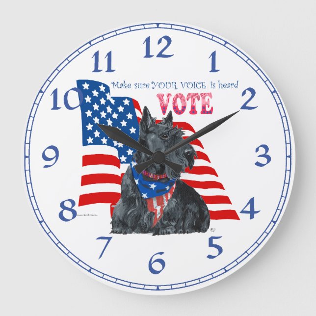 Scottish Terrier "VOTE" Clock (Front)