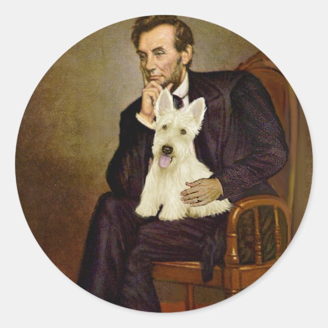 Scottish Terrier (W5) - Lincoln Classic Round Sticker (Front)