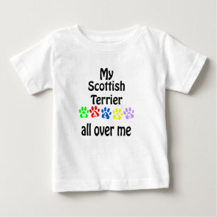 Scottish Terrier Walks Design Baby T-Shirt