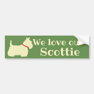 Scottish Terrier, We love our Scottie/wheaten/red Bumper Sticker