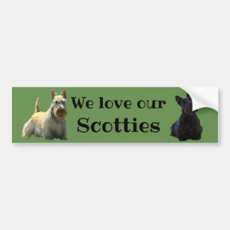 Scottish Terrier, We love our, Scotties/black Bumper Sticker