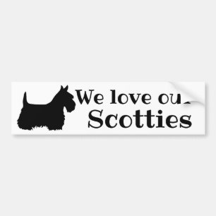 Scottish Terrier, We love our Scotties Bumper Sticker