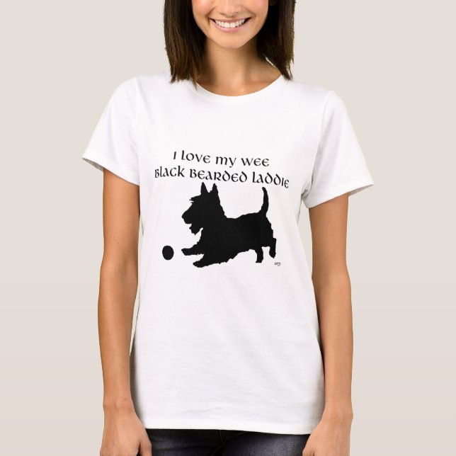 Scottish Terrier - Wee Black Bearded Laddie T-Shirt (Front)