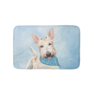 Scottish Terrier Wheaten Dog Painting Original Art Bath Mat