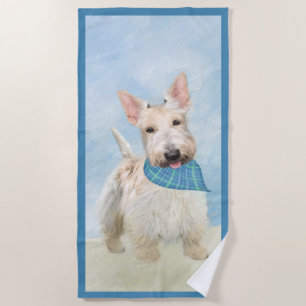 Scottish Terrier Wheaten Dog Painting Original Art Beach Towel