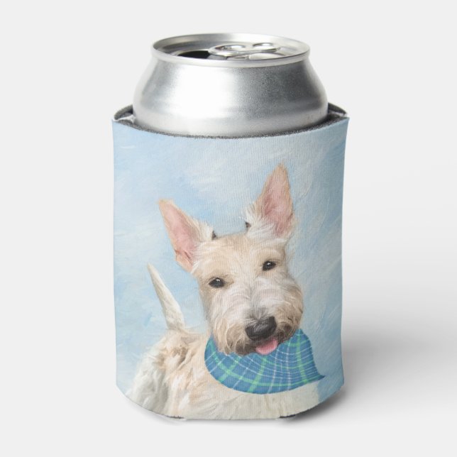 Scottish Terrier Wheaten Dog Painting Original Art Can Cooler (Can Front)