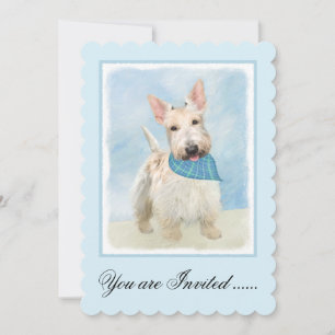 Scottish Terrier Wheaten Dog Painting Original Art Invitation