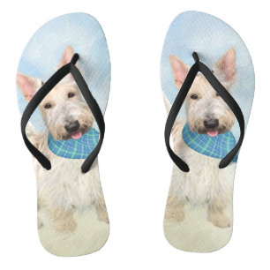 Scottish Terrier Wheaten Dog Painting Original Art Jandals