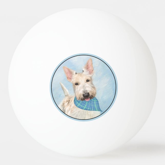 Scottish Terrier Wheaten Dog Painting Original Art Ping Pong Ball (Front)