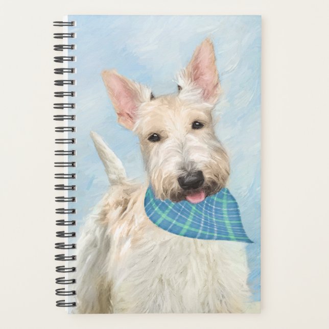 Scottish Terrier Wheaten Dog Painting Original Art Planner (Front)
