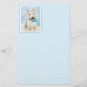 Scottish Terrier Wheaten Dog Painting Original Art Stationery