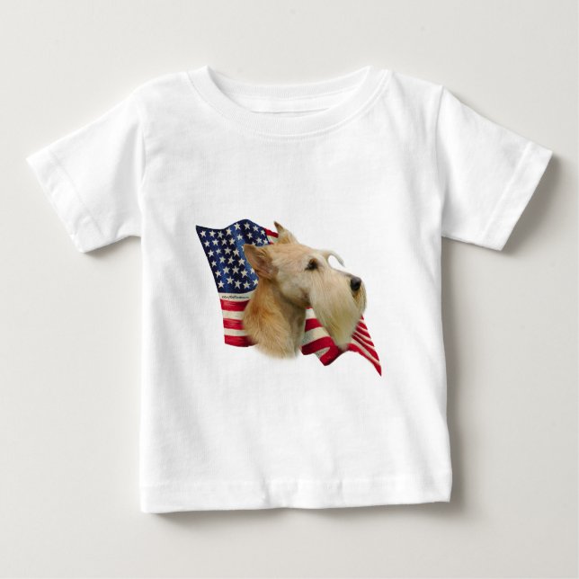 Scottish Terrier (wheaten) Flag Baby T-Shirt (Front)