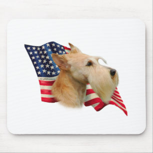 Scottish Terrier (wheaten) Flag Mouse Pad
