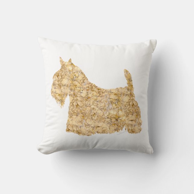Scottish Terrier Wheaten Silhouette Cushion (Front)