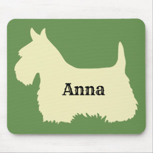 Scottish Terrier wheaten silhouette, Island green Mouse Pad