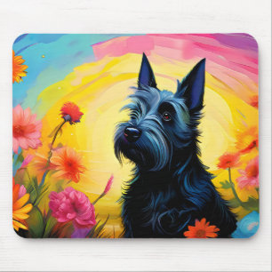 Scottish Terrier Whimsical Horizontal Mouse Pad