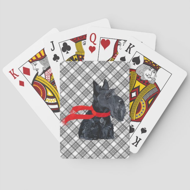 Scottish Terrier Winter Holiday Playing Cards (Back)
