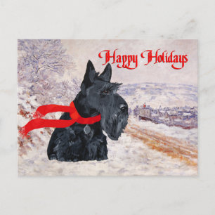 Scottish Terrier Winter Holiday Postcard