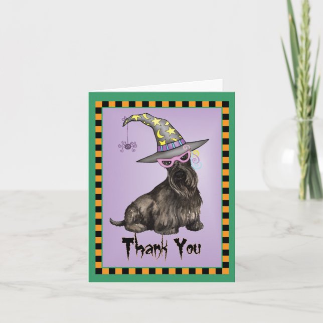 Scottish Terrier Witch Thank You Card (Front)