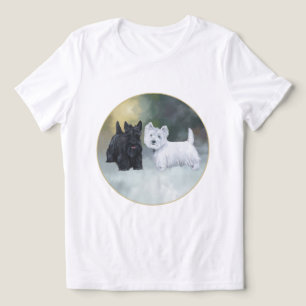 Scottish Terrier with Westie Tri-Blend Shirt
