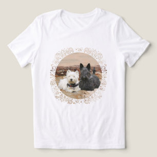 Scottish Terrier with Westie Tri-Blend Shirt