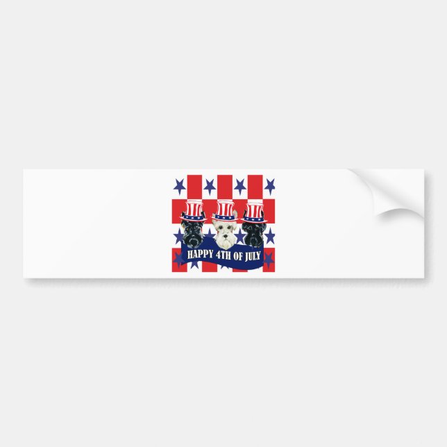 Scottish Terriers 4th of July Bumper Sticker (Front)