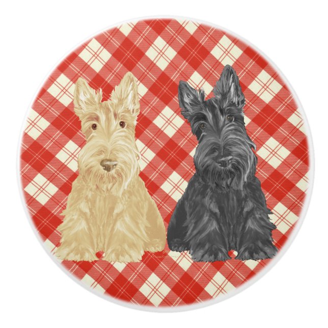 Scottish Terriers Ceramic Knob (Front)