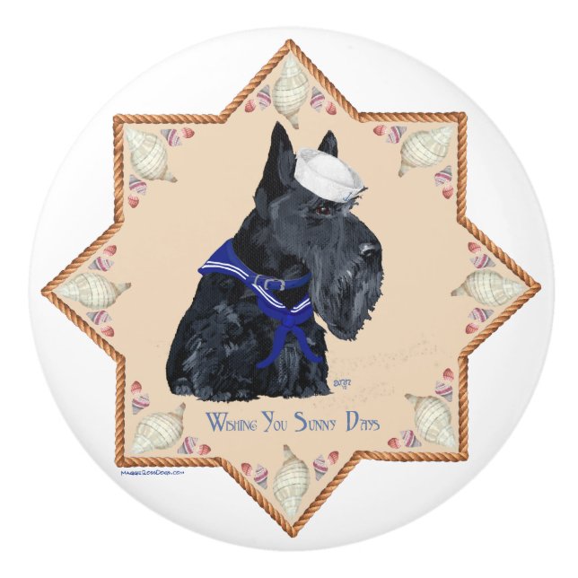 Scottish Terriers Ceramic Knob (Front)