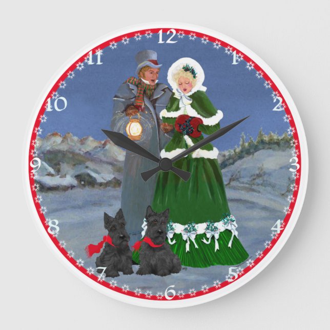 Scottish Terriers Christmas Clock (Front)