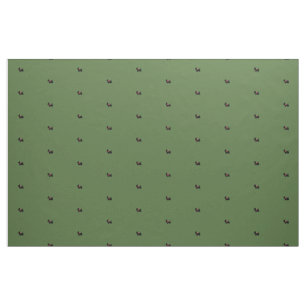 Scottish Terriers on green with red bow Fabric