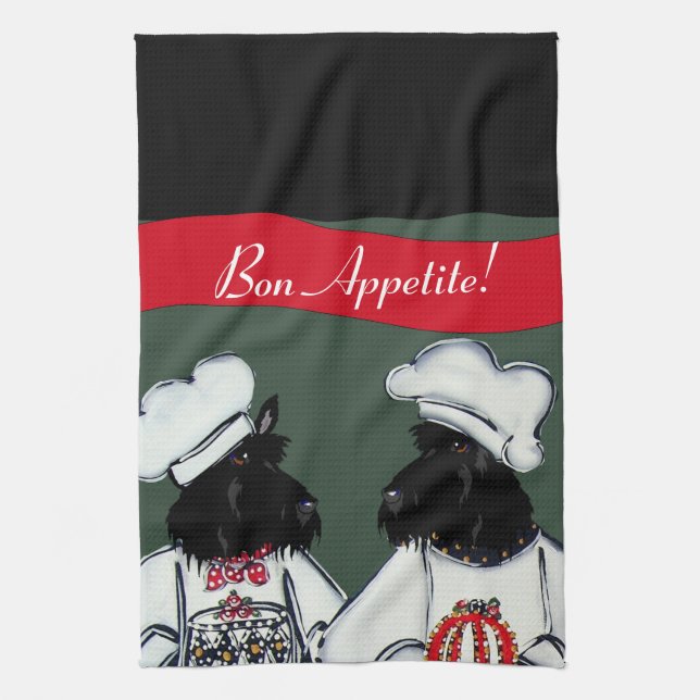 Scottish Terriers      Tea Towel (Vertical)