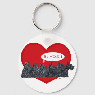 Scottish Terriers Valentine Key Ring