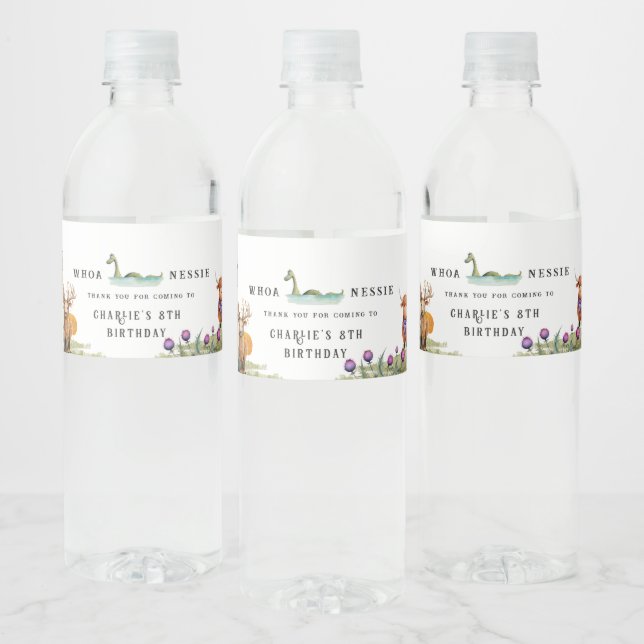 Scottish Themed Birthday Party Water Bottle Label (Bottles)