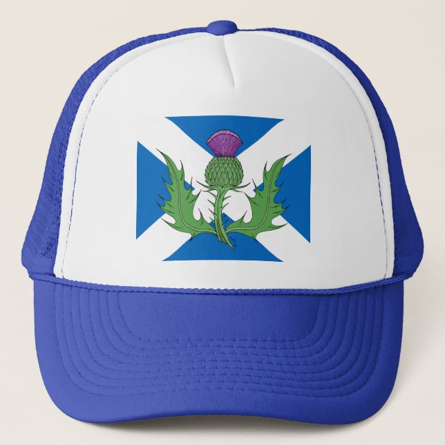 Scottish Thistle and Saltire Trucker Hat (Front)