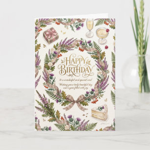 Scottish Thistle Birthday Card