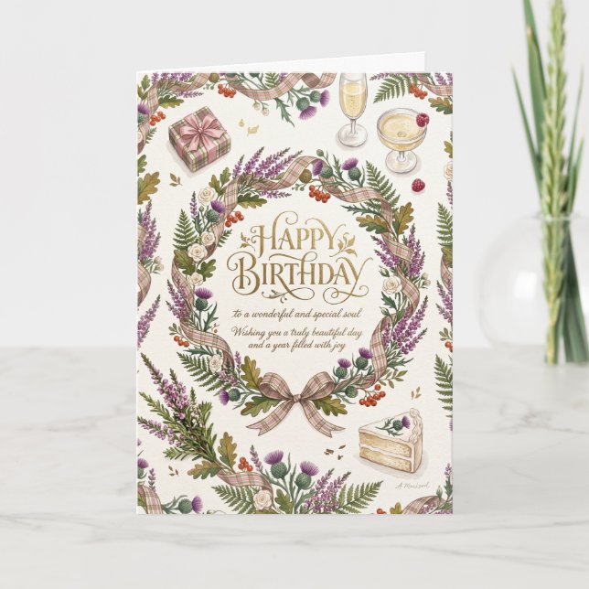 Scottish Thistle Birthday Card (Front)