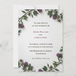 Scottish Thistle Border Wedding Invitation Class
