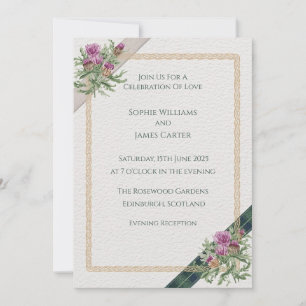 Scottish Thistle Celtic Tartan Evening Invitation