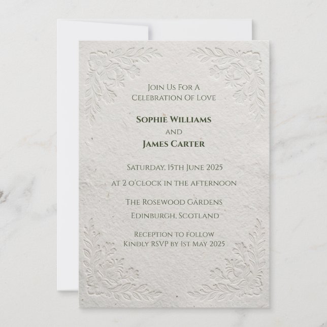 Scottish Thistle Celtic Tartan Wedding Invitation (Front)