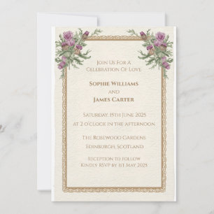 Scottish Thistle Celtic Wedding Invitation