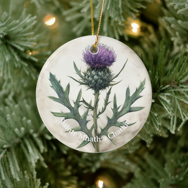 Scottish Thistle Christmas Ornament, Ceramic Ceramic Tree Decoration (Creator Uploaded)